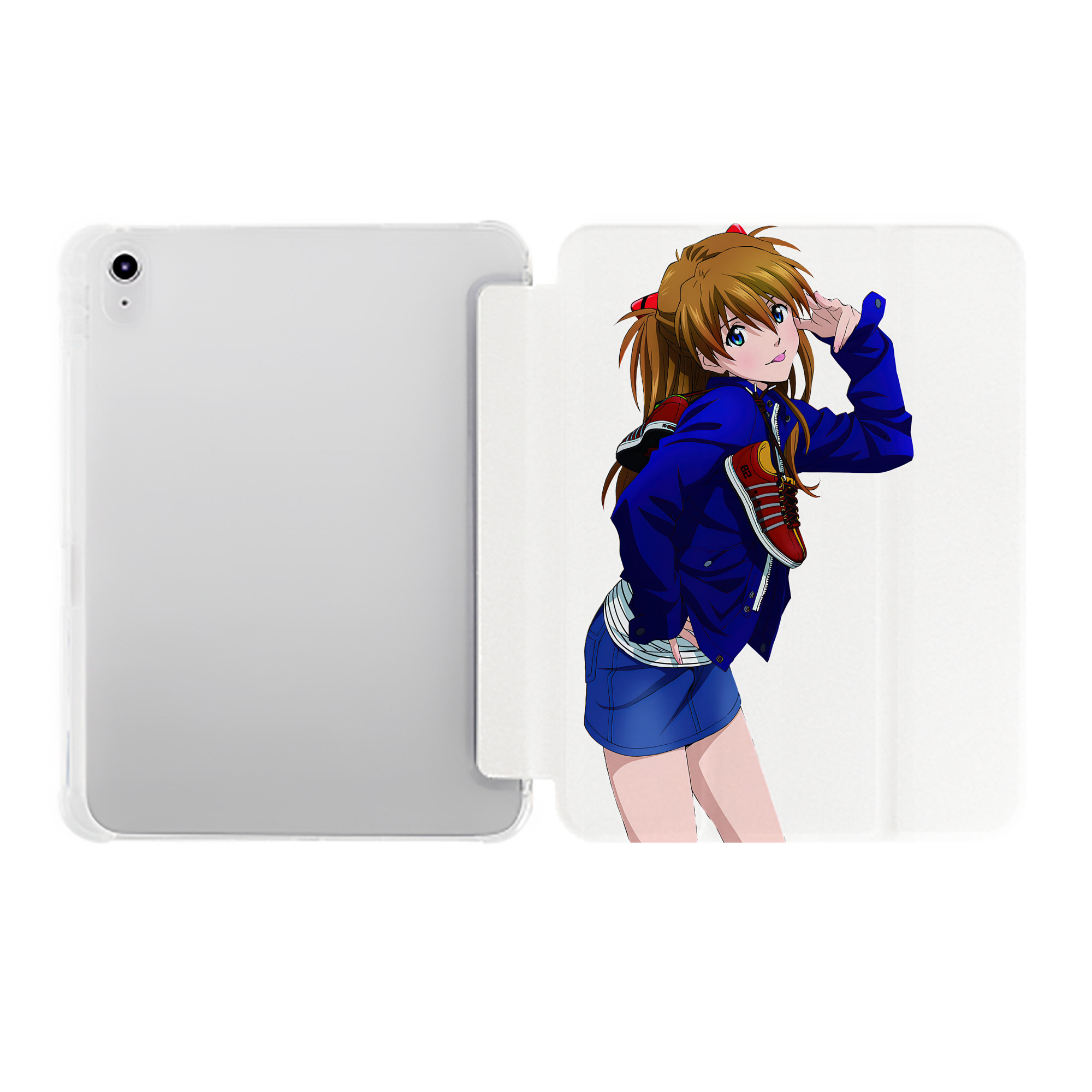 （画像用） EVA 新世紀エヴァンゲリオン IPad ケース ペン収納付き 三つ折りスタンド PUレザー×シリコン 対応機種9.5/10.5/10.9インチ